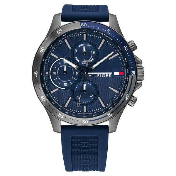 Tommy Hilfiger Quartz Multifunction Blue Dial Silicone Strap Watch for Men th1791721w